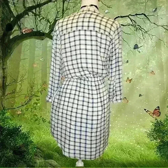 BB Dakota Baby Blue Checkered Jumper Dress - Picture 6 of 9